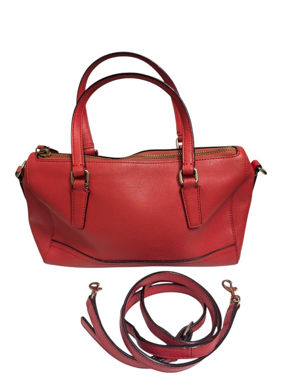 COACH Coral Saffiano Leather Mini Satchel Crossbody Bag Y2K